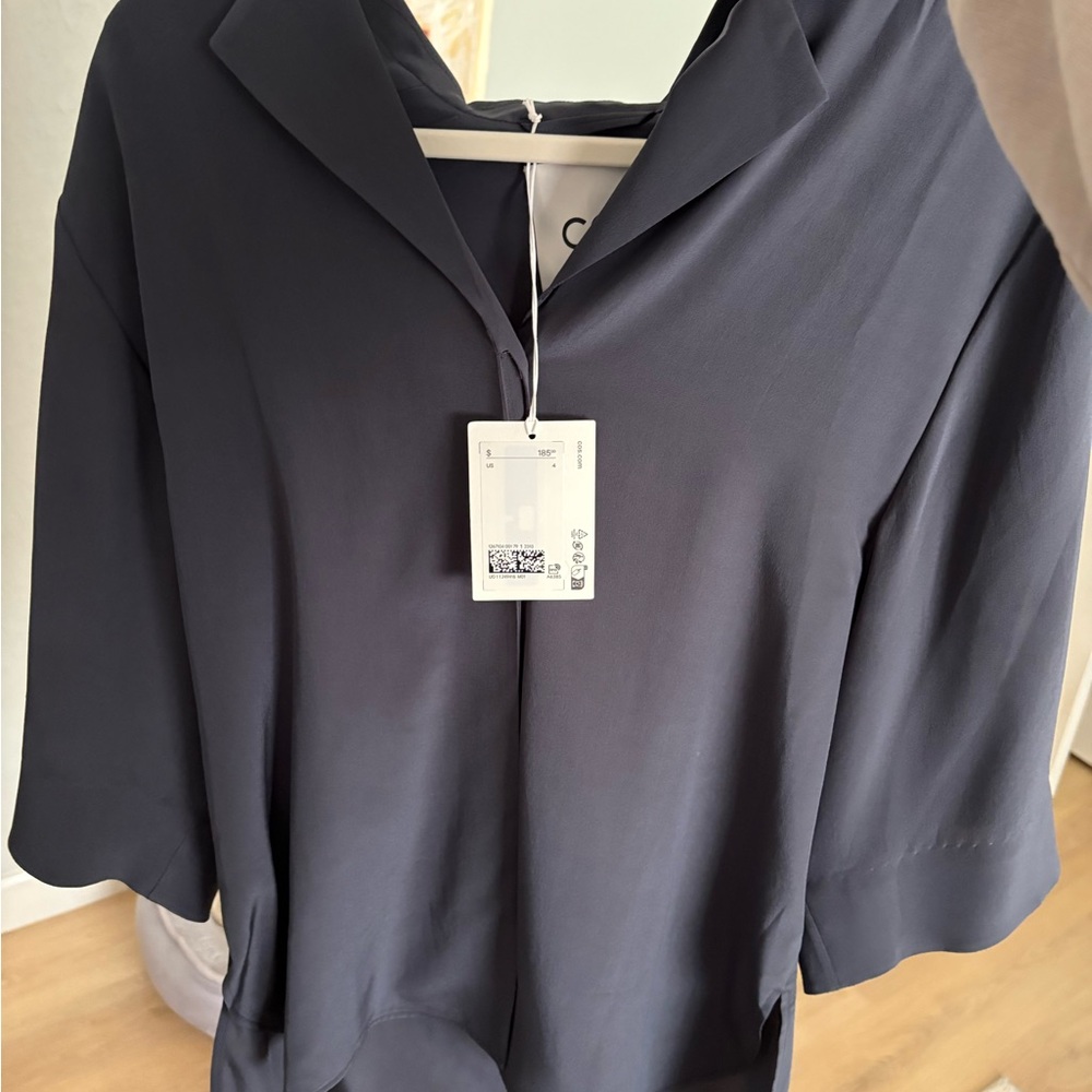 COS Navy Button Down Shirt